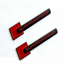 2x Supercharged Audi Badges