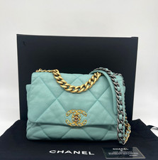 Chanel 19 Flap Bag in Light Blue Quilted Leather Mixed Hardware