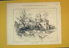 Original Old Antique Print