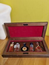 Vintage Mini Perfume Collection in Wooden Box Cabochard Byzance Givenchy Hermes