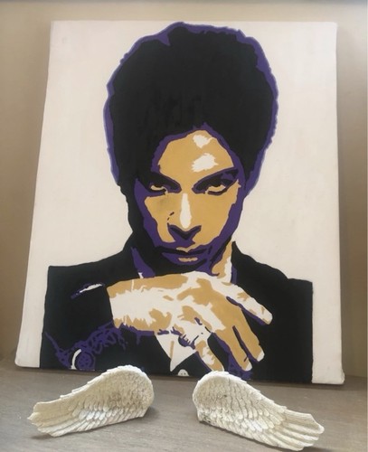 Prince original acrylic art - acrylic, on