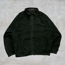 Vintage 90s Polo Ralph Lauren Fleece Harrington Jacket Pony Green Men’s Medium