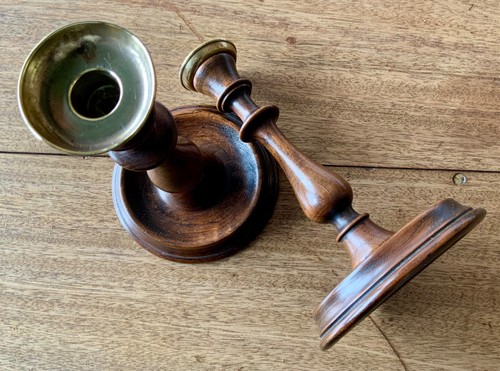 Pair 19c oak - of,