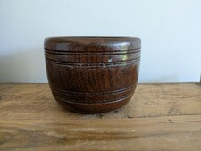 Antique Early Treen Dark Wooden Church Collection Box / Offering Bowl No Handle 