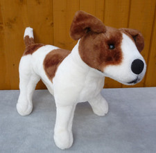 Melissa & Doug Jack Russell Terrier Dog Puppy White Brown Soft Plush Toy 15"