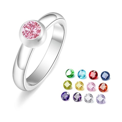 Birthstone ring with color - birthstone,