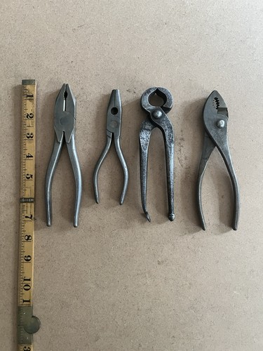 Vintage set steel pliers - of,