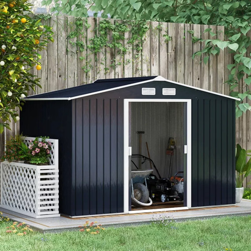 Garden shed galvanised metal - garden,