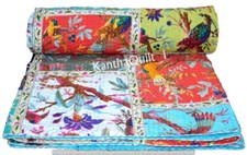 Kantha Quilt Indian Bird Lace