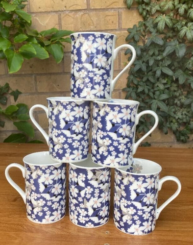 Set blue and white daisy - blue,