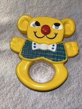 Vintage Matchbox Yellow Teddy Baby Rattle Toy 1983 Collectible Nostalgia
