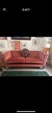  Two Laura Ashley Chatsworth Sofas for Sale In Kingsley Velvet Fabric Settee 3