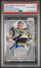 Tim Allen Signed 2023 Disney 100 Chrome Buzz Lightyear Card (PSA & PSA/DNA)