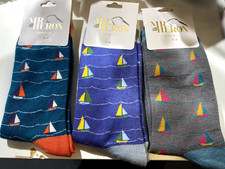 MR HERON Boat Socks Mens 6-11