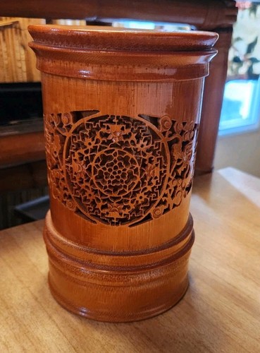 Vintage asian carved bamboo - asian,
