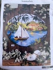 Almedahls Long Stitch Embroidery Kit Summer Breeze Yacht on Lake Not Started