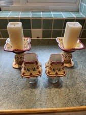 Partylite Set Of 4 Candle Holders And Candles