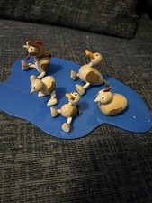 Dolls House Miniature wooden ducks hens & Pond