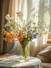 Flower Vase Glass Cylinder Vase / Acrylic Gathered Vase 20 cm for Home Table