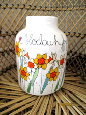 Welsh Blodau Ceramic Daffodil Flower bud vase - Belly Button Designs see pics  6