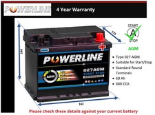 AGM Battery fits MITSUBISHI