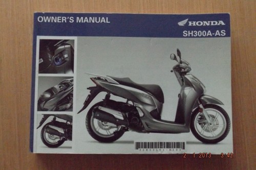 Honda sh300a owners manual - honda, sh300a-as