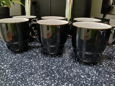 DENBY EVERYDAY BLACK PEPPER STACKING MUGS X 6