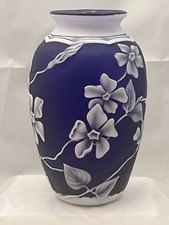 Okra Glass One Off Periwinkle Cameo Vase