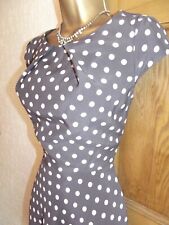 Gorgeous❤️ Wallis Grey Polka Dot Dress Size 12 14 Holly Willoughby Wedding Party