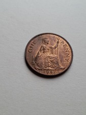 1947 King George VI One Penny Coin.  Condition UNC Uncirculated
