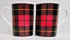 Black Red Tartan Plaid Mugs