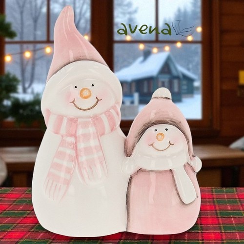 Christmas pink snowman - pink, pair