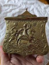 Antique powder cartridge box Greek Ottoman Brass Palaska 19th Century 