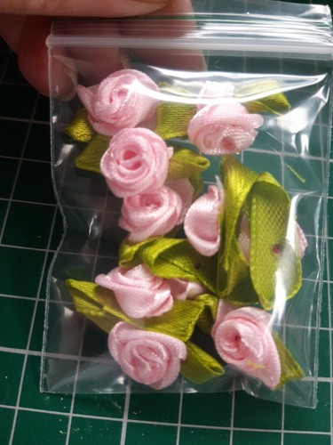 Pink rosebuds satin - rosebuds,
