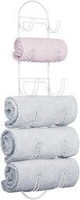 mDesign Wall Mounted Towel Storage Rack White