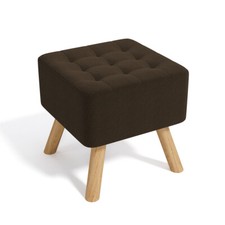 Large Square Footstool Linen
