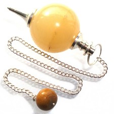 Golden Quartz Ball Dowsing Pendulum Crystal Healing Divination Dowser Gem