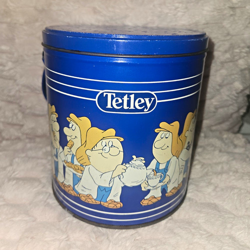 Tetley 1988 metal biscuit tin - tetley, tin.