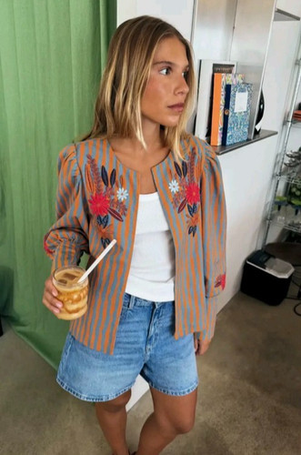 New woman orange striped - new,