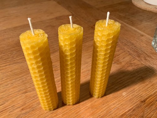 Beeswax candles hand rolled - candles,