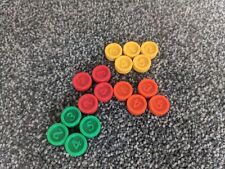 Vintage Downfall Game Counters - Spare Parts - Red Green Orange Yellow 70's 1977