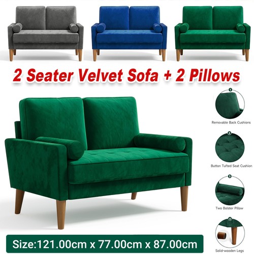 Seater velvet sofa 2 - velvet, &