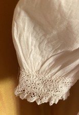 Antique Hand Sewn Christening Gown Victorian  Baby Dress White Cotton #3