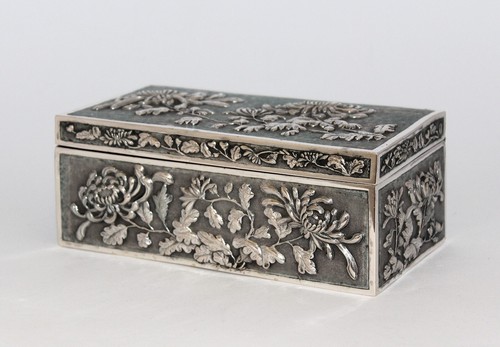 China silver lidded jar - silver,