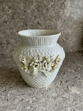 Heavy Ornate Cream Decorative Ceramic Vase