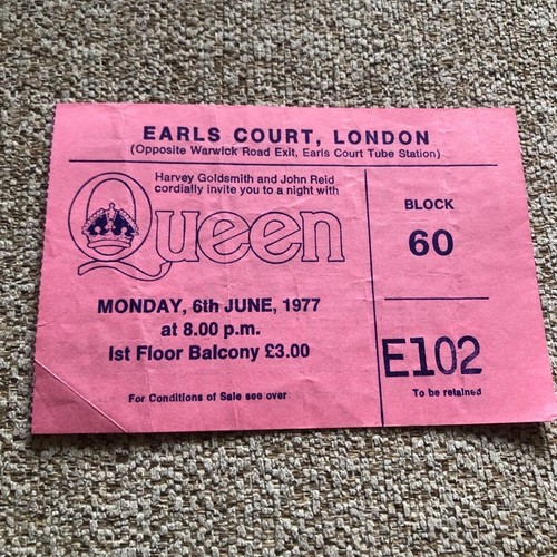 Queen ticket earls court - ticket,