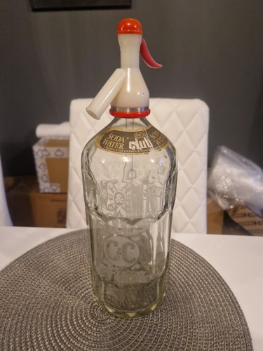 Club soda siphon glass bottle - soda,