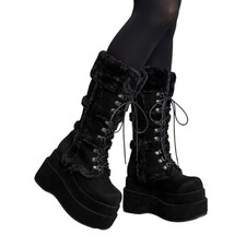 Demonia Bear-202 Black Faux