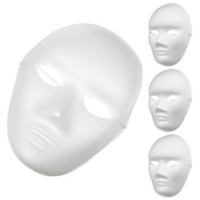  4 Pcs Plain White Masks to