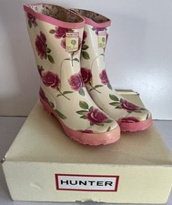Hunter Boots X Royal Horticultural Society Collab Rose Print Short Boots - UK 6